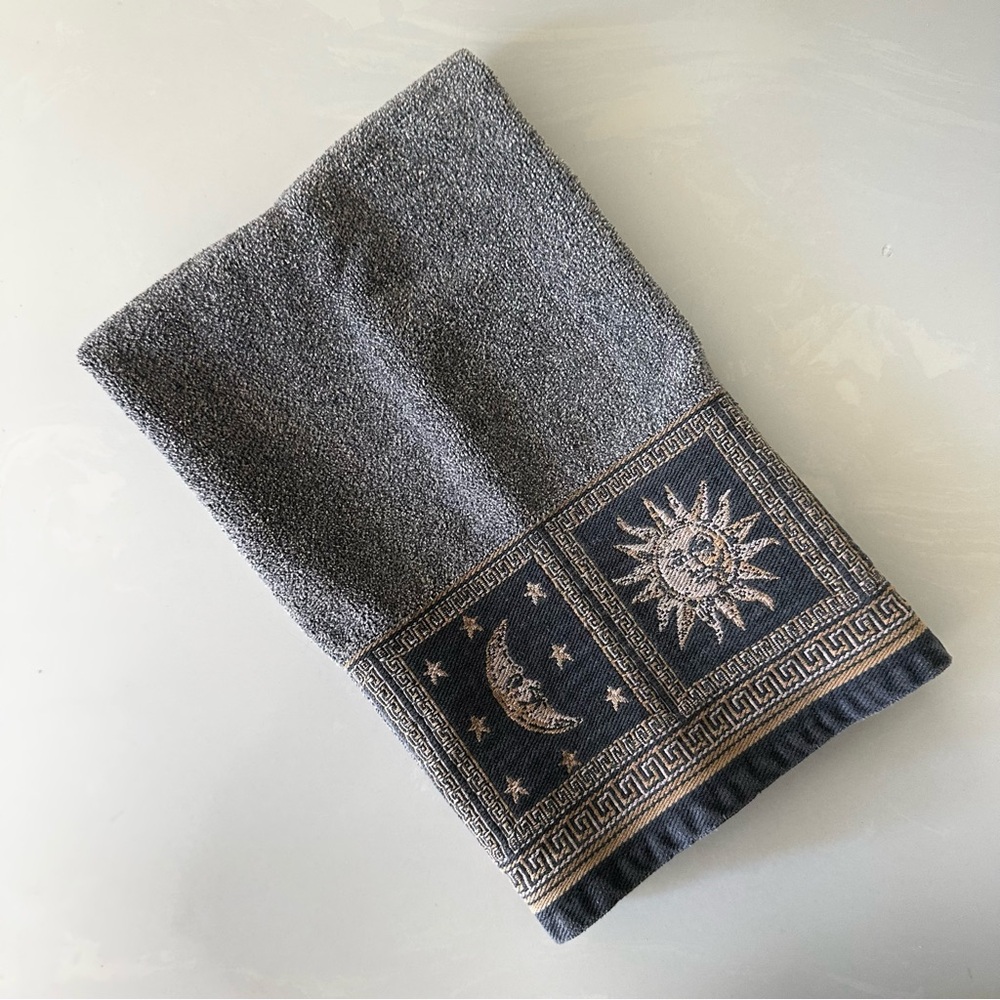 Vintage Celestial Sun Moon Hand Towel